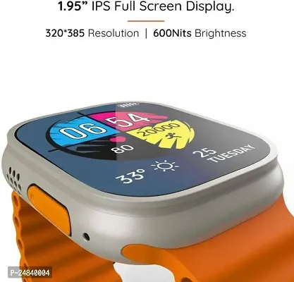 Series 8 Watch Bluetooth Call Fitness Bracelet Magnetic Charging T10 Smartwatch  (Orange Strap, Free Size)-thumb3