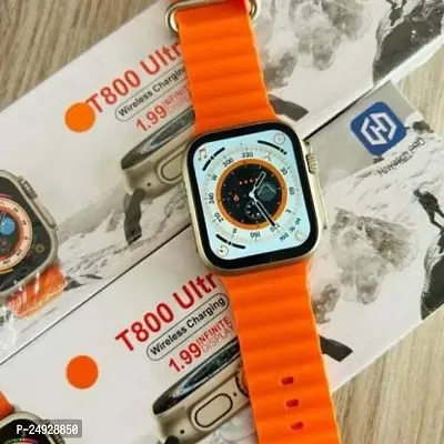 T800 ULTRA SMART WATCH WITH DOUBLE STRAP ND WIRELESS CHARGER BF30333 Smartwatch  (ORANGE only Strap, FREE)-thumb0