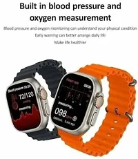 T800 ULTRA SMART WATCH WITH DOUBLE STRAP ND WIRELESS CHARGER BF30333 Smartwatch  (ORANGE only Strap, FREE)-thumb1