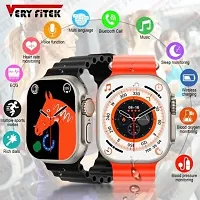 T800 ULTRA SMART WATCH WITH DOUBLE STRAP ND WIRELESS CHARGER BF30333 Smartwatch  (ORANGE only Strap, FREE)-thumb2