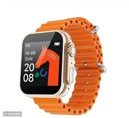 S8 Android Smart Watch Men 4G Network BT Call Smartwatch  (Orange Strap, Free Size)-thumb0