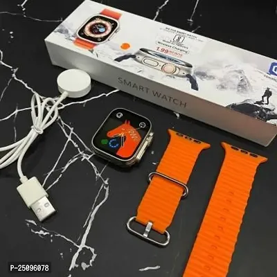 Original T800 Ultra Smartwatch  (Orange Strap, Free size)-thumb0