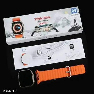 t800 Seris 8 Smart Watch T800 Ultra Smart watch Smartwatch  (Orange Strap, Free Size)-thumb0