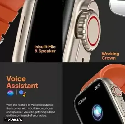 T800 Ultra  Orange Smartwatch New Themes BT Calling Smartwatch  (Orange Strap, Free Size)-thumb2