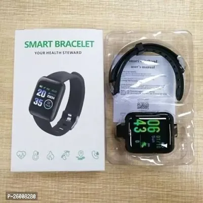 Sport Smart Watch Fitness Tracker Intelligent Bracelet Touchscreen W83 Smartwatch  (Black Strap, Free size)-thumb0