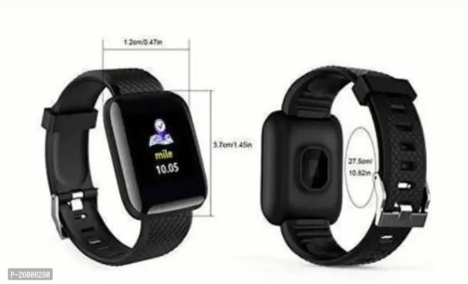 Sport Smart Watch Fitness Tracker Intelligent Bracelet Touchscreen W83 Smartwatch  (Black Strap, Free size)-thumb2