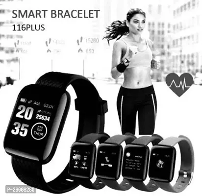 Sport Smart Watch Fitness Tracker Intelligent Bracelet Touchscreen W83 Smartwatch  (Black Strap, Free size)-thumb3
