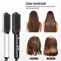 909 Hair Straightener Brush, Built with Hair Straightening Iron Comb White Hair Curler  (White, Black)-thumb1