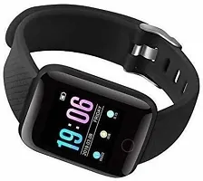 ID116 Smart fitness band for sports Smartwatch  (Black Strap, Free size)-thumb3