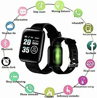 ID116 Smartwatch (Black Strap, Free size)-thumb2