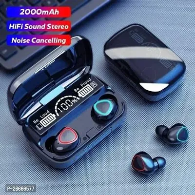 M10 EARBUDS, IPX7 Waterproof, 2200mAh Battery  100 Hrs Playtime LED Screen Bluetooth Headset  (Black, True Wireless)-thumb4