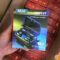 M10 bluetooth digital indicator tws-true -wireless-stereo headset Bluetooth  Wired Headset  (Black, True Wireless)-thumb1