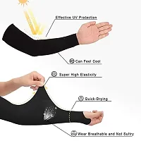 UV Protection Lets Slim Cooling Arm sleeves Cover for Men Women (Black, Full Hand Arm Sleeves)-thumb2