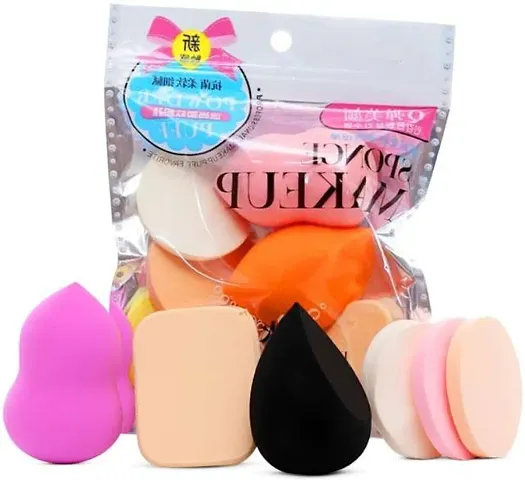 MAPPERZ Makeup Cotton Pad Applicator Sponge Blender Face Powder/ Fashion Beauty Care - Pack of 6 (Multicolor)