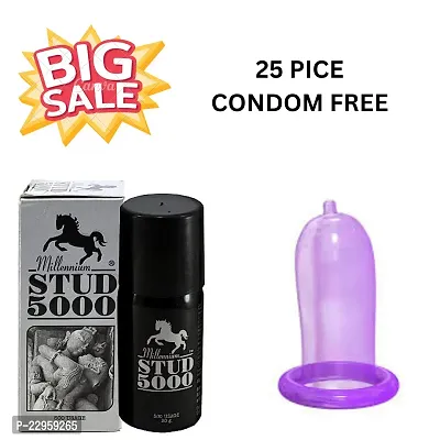 BUY SPRY WITH 25 CONDOM FREE Millinium Stud 5000 Delay Spray For Men (20ml) PACK OF 1 PICE