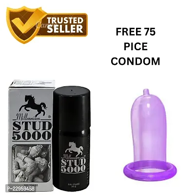 BUY SPRY WITH 75 CONDOM FREE Millinium Stud 5000 Delay Spray For Men (20ml) PACK OF 1 PICE