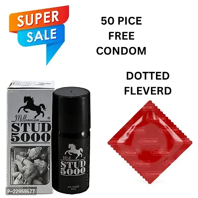 BUY SPRY WITH 50 PICE DOTTED FALVRD CONDOM  FREE Millinium Stud 5000 Delay Spray For Men (20ml) PACK OF 1 PICE-thumb0