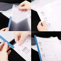 Shining Zon Stick File Folder Report Sliding Bar Cover Strip File for A4 Paper Display Matt Finish White Transparent - (Pack of 10)-thumb2