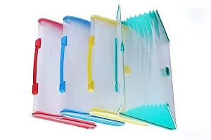 Shining Zon Transparent 13 Pockets Expanding File Folder, for Document A4/ Fs/Legal Paper Size File Organizer with Handle Multicolor (Pack of 1)-thumb3