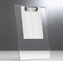 Shining Zon Acrylic Unbreakable Clipboard Writing Pad, for Office, Exam Board for Kids/Students, Transparent Exam Pad, Examination Clipboard Size 9.5 x 13.5 Inches (Pack of 1)-thumb1