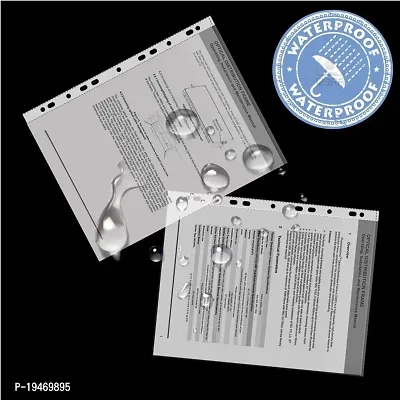 Shining Zon 120 Micron A4 Waterproof Transparent Document Leaf/Sleeve Sheet Protector Top Loading, Clear, Reinforced 11-Hole, Acid-Free, Archival Safe for Documents and Photos (Pack of 100)-thumb4