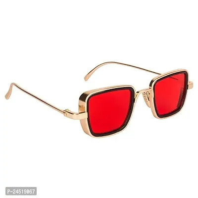 Fabulous Red Plastic Oval Sunglasses For Men-thumb0