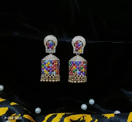 Multicoloured Alloy Beads Jhumkas Earrings For Women