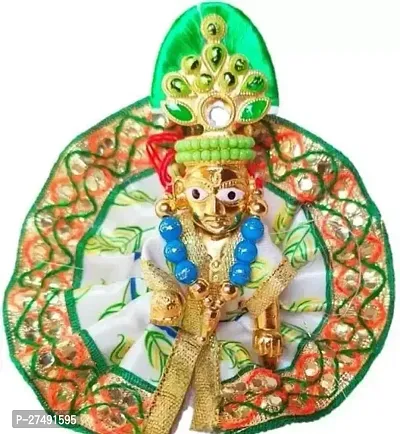 Metal Laddu Gopal Baby Krishna Bal Gopal Thakurji Size 2 Decorative Showpiece-thumb0