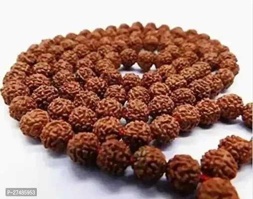 Rudraksha 5 Mukhi Face Rudraksh Mala 10Mm 108 Beads Certified Energised Original-thumb0