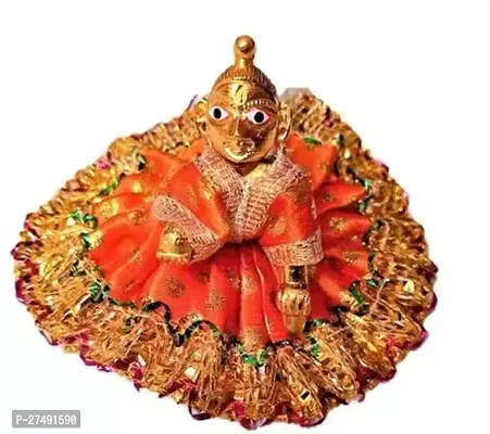 Pittal Laddu Gopal Statue Pital Brass Murti Kanha Ji With Pushak Mukut Laddu Gopal Thakur Ji Metal Metal Laddu Gopal Baby Krishna Bal-thumb0