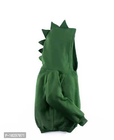 Kids Unisex Hoodie Dino Style Olive Green-thumb2