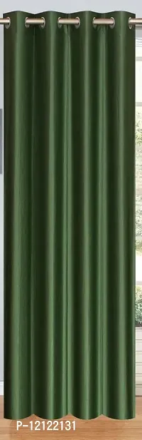 WEBICOR Plain Long Crush Curtain Polyester Fabric Door Curtain for Bed Room Kids Room Living Room Window/Door/Long Door (Set of 2) - Dark Green-thumb2