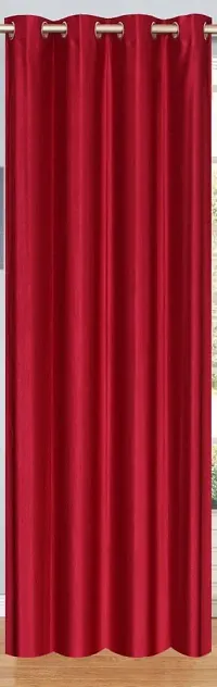WEBICOR Plain Long Crush Curtain Polyester Fabric Door Curtain for Bed Room Kids Room Living Room Window/Door/Long Door (Set of 2) - Maroon-thumb1