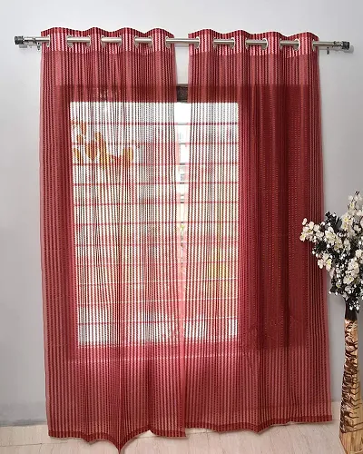 WEBICOR Curtain Crystal Sheer Polyster Net Transparent Curtains for Living Room
