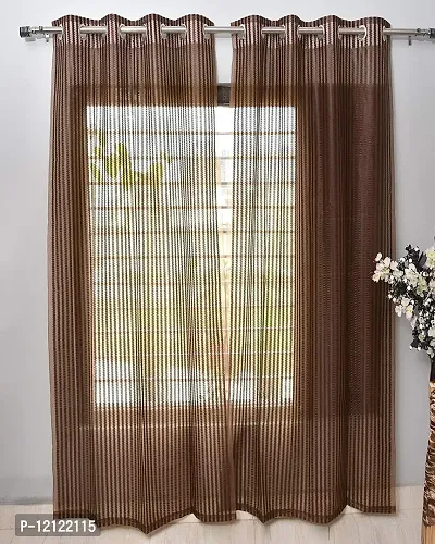 WEBICOR Curtain Crystal Sheer Polyster Net Transparent Curtains for Living Room-thumb0