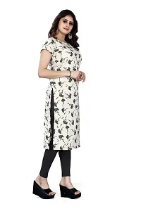 Amar Fashion White Color Crepe Fabric Flower Print Casual Wear Kurti(AF_FLR_WH,White)-thumb2