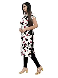 Amar Fashion White Color Crepe Fabric Flower Print Casual Wear Kurti(AF_KUR_FLR_WH,White)-thumb2