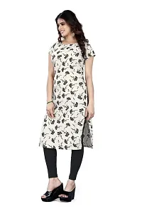 Amar Fashion White Color Crepe Fabric Flower Print Casual Wear Kurti(AF_FLR_WH,White)-thumb3