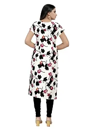 Amar Fashion White Color Crepe Fabric Flower Print Casual Wear Kurti(AF_KUR_FLR_WH,White)-thumb1