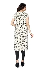 Amar Fashion White Color Crepe Fabric Flower Print Casual Wear Kurti(AF_FLR_WH,White)-thumb1