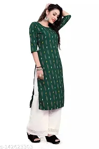 Women's Printed Crepe Green Kurti-thumb3