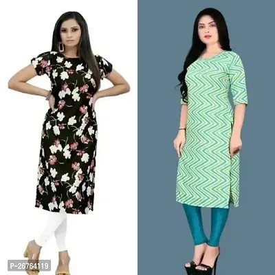 Fancy Crepe Kurtas For Women Pack Of 2-thumb0