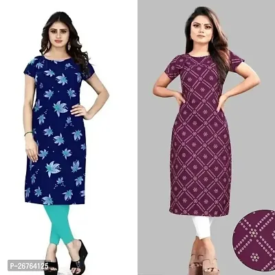 Fancy Crepe Kurtas For Women Pack Of 2-thumb0