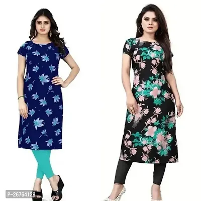 Fancy Crepe Kurtas For Women Pack Of 2-thumb0