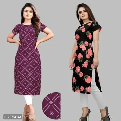 Fancy Crepe Kurtas For Women Pack Of 2-thumb0