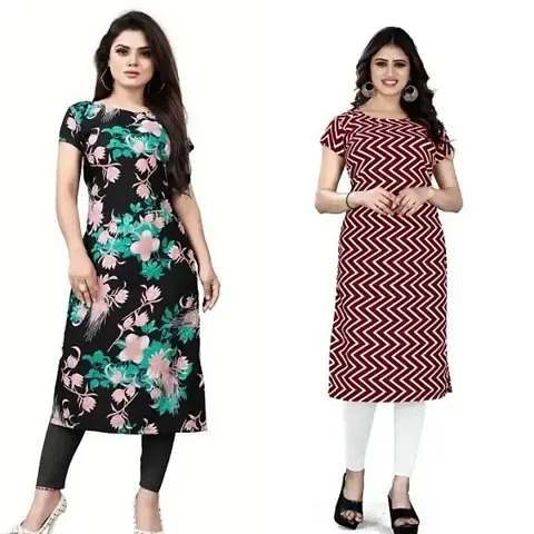 Stylish Crepe Printed Kurti - Pack of 2