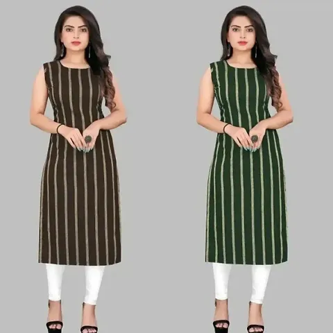 Stylish Cotton Printed Kurti - Pack of 2