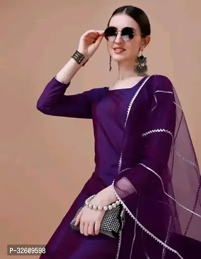 Stylish Art silk Kurta bottom with Dupatta sets-thumb2