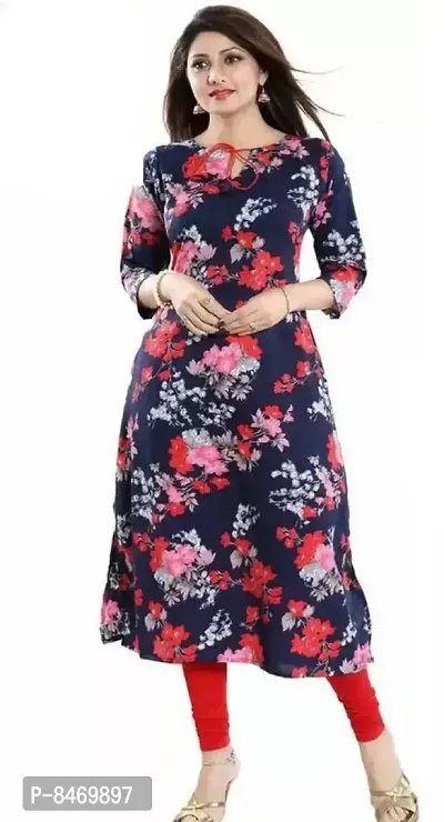 Classic Crepe Printed Kurtis for Women-thumb0