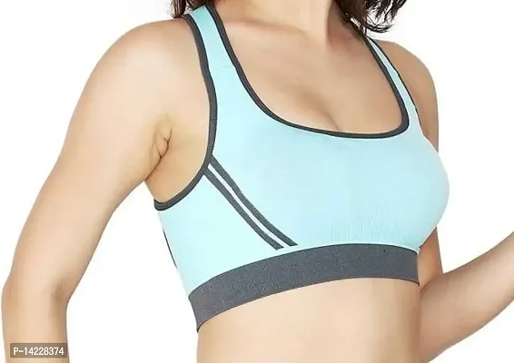 KiARAA Fashion Women's Seamless Lightly Padded Wired Sports Bra-thumb3